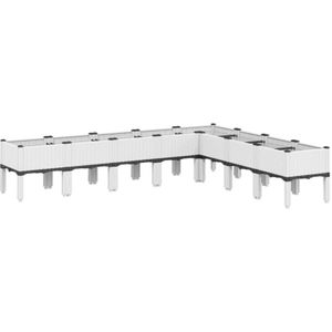 vidaXL Plantenbak met poten 200x160x42 cm polypropeen wit