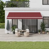 Markise Manuell mit led Weinrot 500x350 cm Vidaxl
