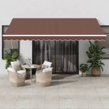 vidaXL Luifel automatisch uittrekbaar 450x350 cm bruin