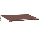 vidaXL - Luifel - automatisch - uittrekbaar - met - LED - 600x350 - cm - bruin