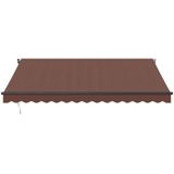 vidaXL - Luifel - automatisch - uittrekbaar - met - LED's - 400x350 - cm - bruin