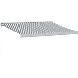 vidaXL - Luifel - uittrekbaar - 3,5x2,5 - m - stof - en - aluminium - antraciet - en - wit