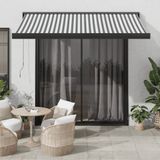 vidaXL - Luifel - uittrekbaar - 3,5x2,5 - m - stof - en - aluminium - antraciet - en - wit