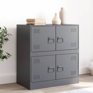 vidaXL - Dressoir - 67x39x73 - cm - staal - antracietkleurig