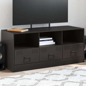 vidaXL - Tv-meubel - Zwart - Staal - 99x39x44 cm