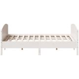vidaXL Bedframe zonder matras massief grenenhout wit 200x200 cm