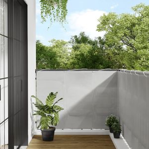 Balkon privacy scherm 60 x 400 cm Balkonomranding privacyscherm Balkon balkonscherm 95% uv-bescherming met kabelbinders, oogjes, koord, Donkergroen