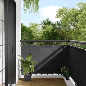 vidaXL Balkonscherm 90x1000 cm 100% oxford polyester antracietkleurig