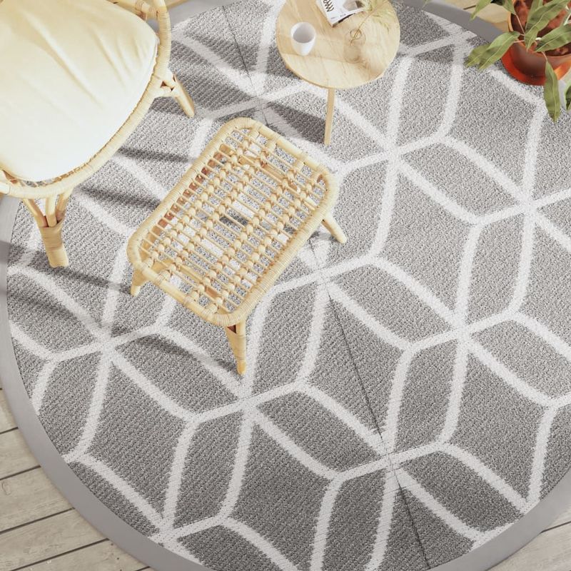 vidaXL Outdoor-Teppich ARAKIL Grau Ø200 cm PP