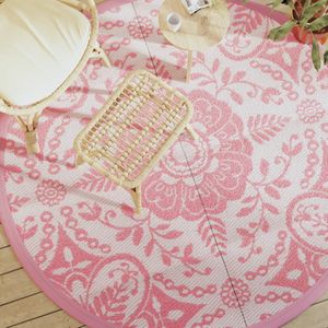 vidaXL Outdoor-Teppich ARAKIL Rosa Ø200 cm PP