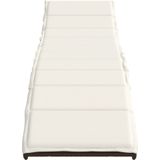 vidaXL Ligbed met kussen 55x199x50 cm poly rattan bruin