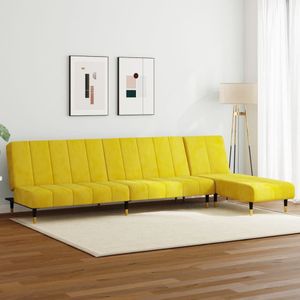 vidaXL - Loungeset - Fluweel - Geel - 2-delige