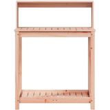 vidaXL - Oppottafel - met - schappen - 82,5x50x109,5 - cm - massief - douglashout