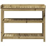 vidaXL Oppottafel met schappen 108x45x86,5 cm geïmpregneerd hout