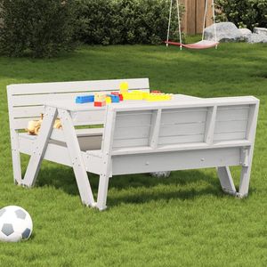 vidaXL Picknicktafel - Wit - Massief Grenenhout - Voor Kinderen