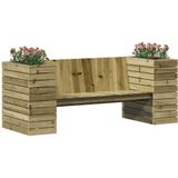 vidaXL Bankje met plantenbakken 167,5x60x65 cm grenenhout