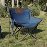 vidaXL Campingstoelen 2 st met vakje inklapbaar blauw