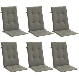 Hochlehner-Auflagen 6 Stk. Melange Dunkelgrau 120x50x4 cm Stoff Vidaxl