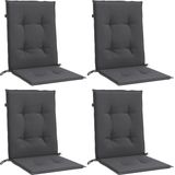 Niedriglehner-Auflagen 4 Stk Melange Anthrazit 100x50x4cm Stoff Vidaxl
