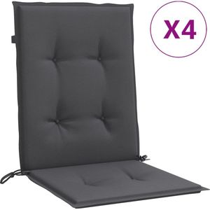 Niedriglehner-Auflagen 4 Stk Melange Anthrazit 100x50x4cm Stoff Vidaxl
