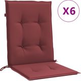 Niedriglehner-Auflagen 6 Stk. Melange Weinrot 100x50x4 cm Stoff Vidaxl