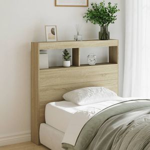 vidaXL - Hoofdbordkast - met - LED-verlichting - 100x17x102 - cm - sonoma - eiken