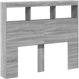 vidaXL - Hoofdbordkast - met - LED-verlichtingx17x102 - cm - grijs - sonoma