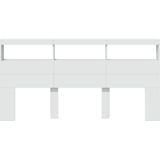 vidaXL - Hoofdbordkast - met - LED-verlichting - 200x17x102 - cm - wit