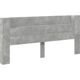 vidaXL - Hoofdbordkast - met - LED-verlichting - 220x16,5x103,5 - cm - betongrijs