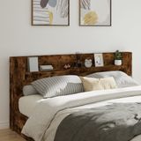 vidaXL Hoofdbordkast met LED 220x16,5x103,5 cm gerookt eikenkleurig
