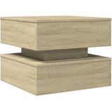 vidaXL Salontafel met LED-verlichting 50x50x40 cm sonoma eiken