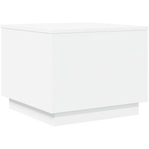 vidaXL Couchtisch Couchtisch mit LED-Leuchten Weiß 50x50x40 cm (1-St)