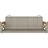 vidaXL Schommelbank 109x62x40 cm poly rattan grijs