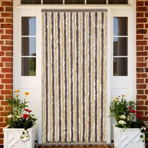 vidaXL-Vliegengordijn-90x220-cm-chenille-donkerbruin-en-beige