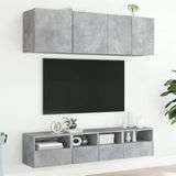 vidaXL - 5-delige - Tv-wandmeubelset - bewerkt - hout - betongrijs