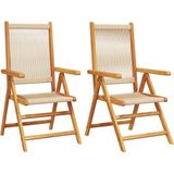 vidaXL Tuinstoelen 2 st massief acaciahout en polypropeen beige
