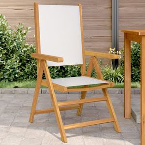 vidaXL Tuinstoelen 2 st inklapbaar acaciahout en stof crèmewit