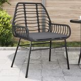 Gartenstühle 2 Stk. mit Kissen Schwarz Poly Rattan vidaXL