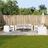 vidaXL - 2-delige - Loungeset - massief - grenenhout - wit