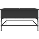 vidaXL - Salontafelx80x45 - cm - bewerkt - hout - en - metaal - zwart