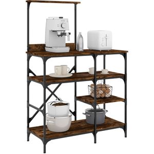 vidaXL Bäckerregal Räuchereiche 90x40x132 cm Holzwerkstoff und Metall