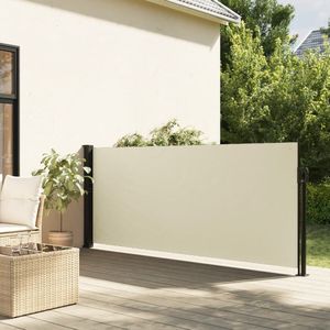 vidaXL - Windscherm - uittrekbaar - 120x500 - cm - crèmekleurig
