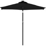 Sonnenschirm mit led und Stahlmast Schwarz 225x225x212 cm Vidaxl