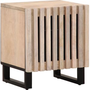 vidaXL Nachtkastje 40x34x46 cm massief gebleekt mangohout