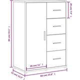 vidaXL Sideboard Weiß 60x31x84 cm Holzwerkstoff