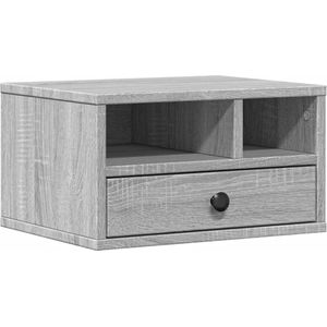 vidaXL Printerkastje - Opbergmiddel - Grijs - Bewerkt Hout