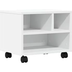 Giantex Printertafel, met wielen, printerstandaard, in hoogte verstelbare printerwagen met 3 niveaus, printerkast, rolcontainer, hout, bijzettafel, rek
