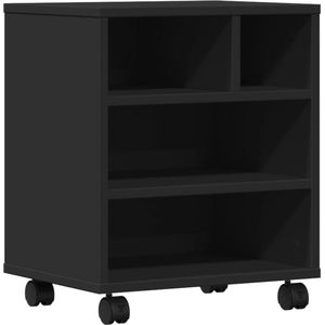 vidaXL - Printerkastje - Zwart - Hout - 41x32x48 cm