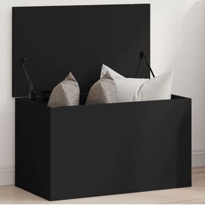 vidaXL - Opbergboxx35x35 - cm - bewerkt - hout - zwart