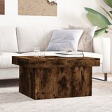 vidaXL - Salontafelx55x40 - cm - bewerkt - hout - gerookt - eikenkleurig